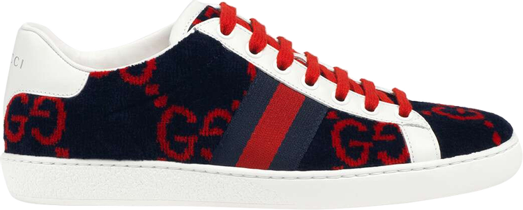 Gucci Wmns Ace GG Terry Cloth 'Blue Red'