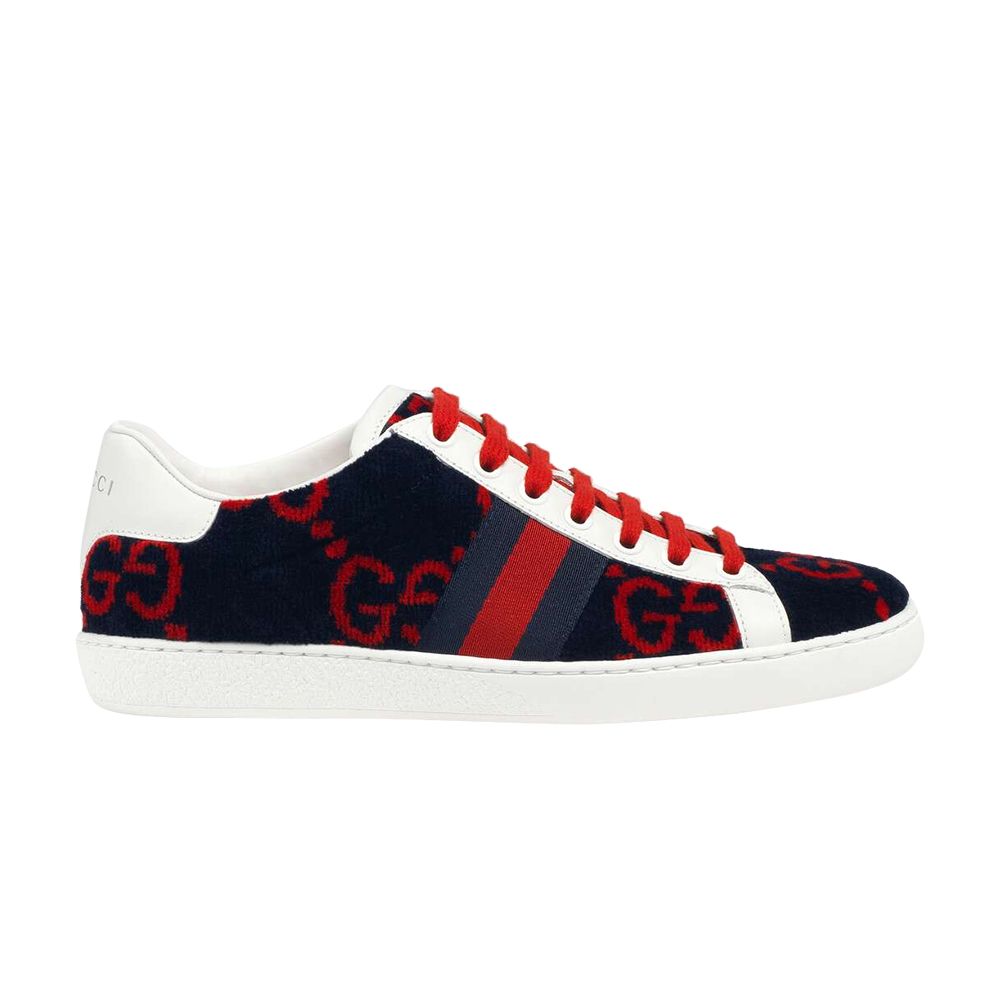 Gucci Wmns Ace GG Terry Cloth 'Blue Red' | Women's Size 35