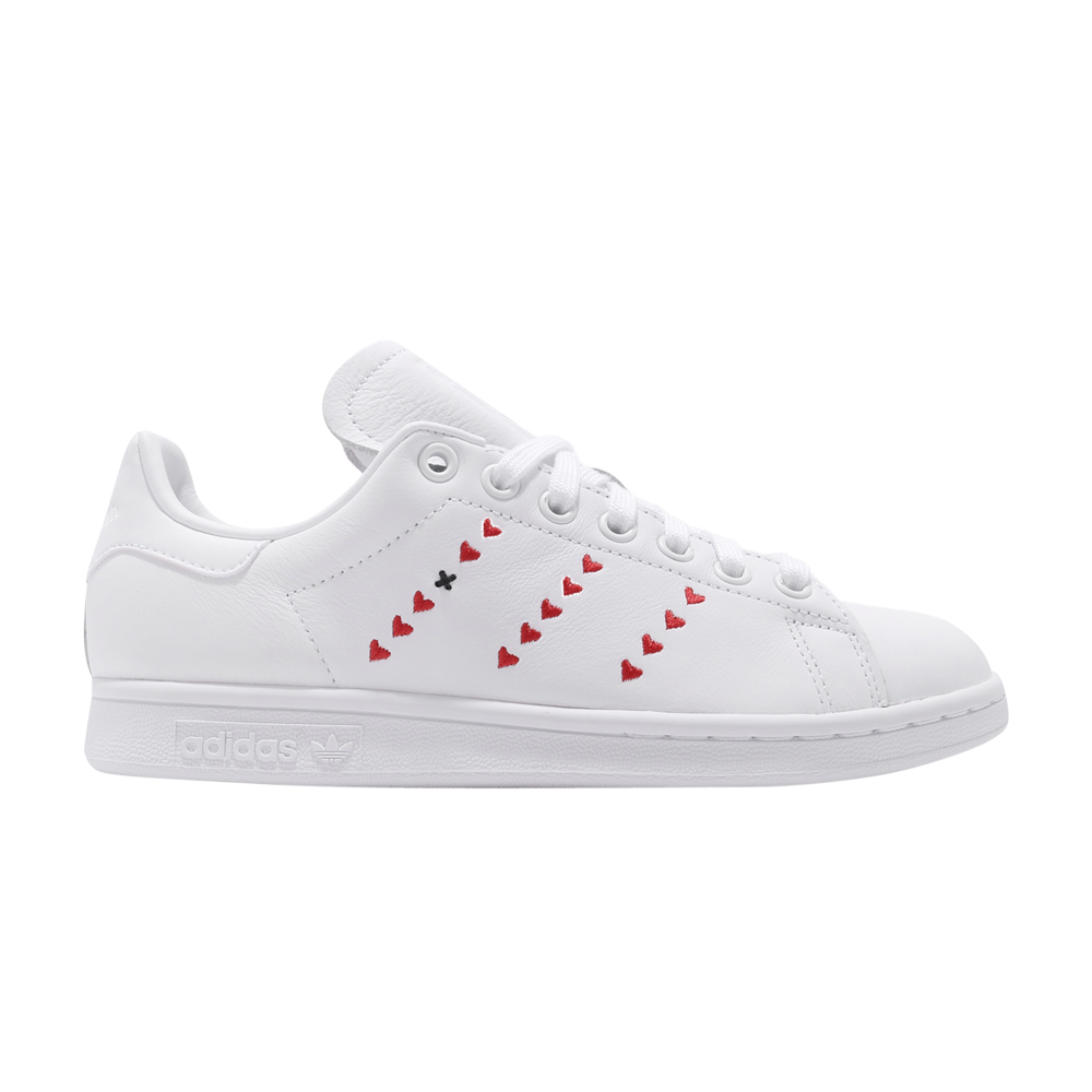 Pre-owned Adidas Originals Stan Smith 'heart Valentine's Day' In White