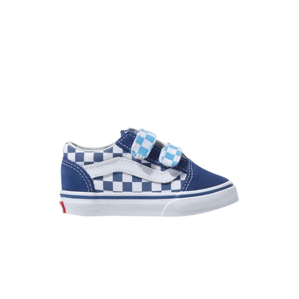 Pre-owned Vans Old Skool V Toddler 'checkerboard Bonnie Blue' | Infant Size 9