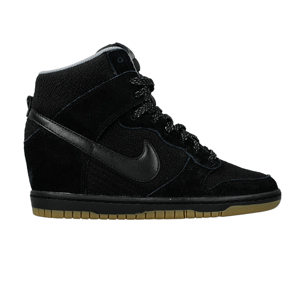 nike dunk sky high mesh black wedge trainers