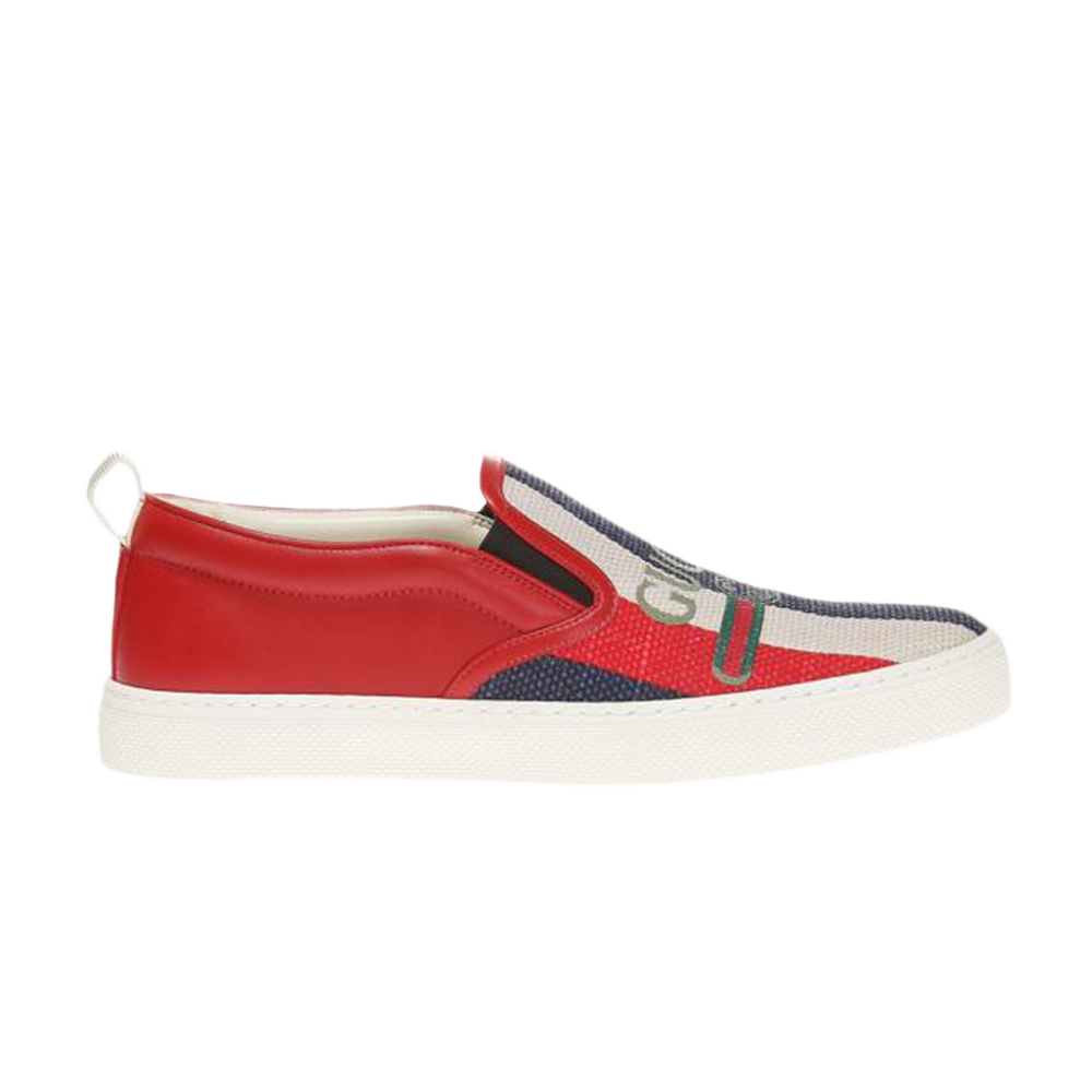Pre-owned Gucci Cruise Slip-on 'stripes' In Red