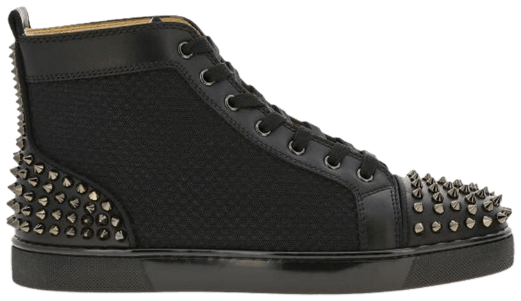 Christian Louboutin Louis Flat Calf Spikes High Black