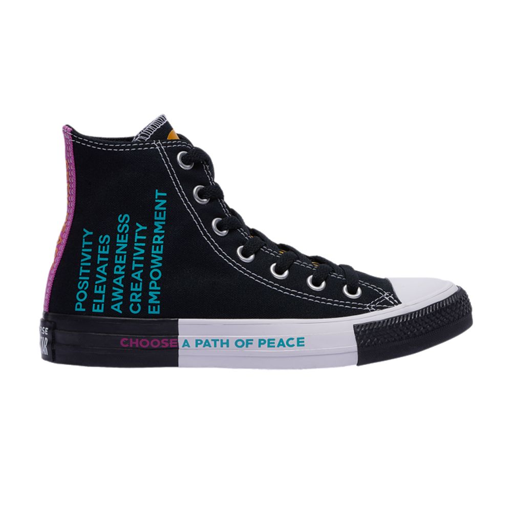 Pre-owned Converse Chuck Taylor All Star High Gs 'seek Peace' | Black | Kid's Size 4