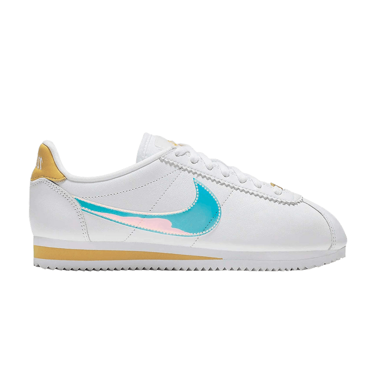 Gold and white nike cortez store
