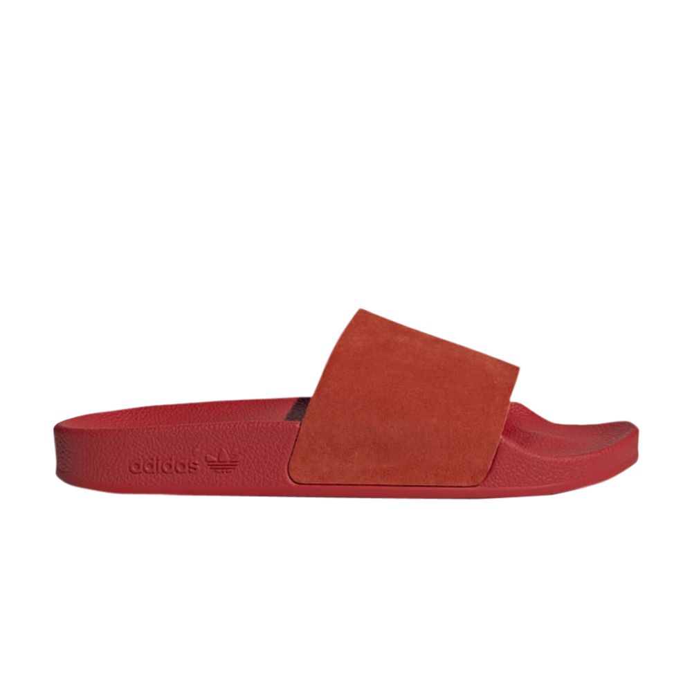 Pre-owned Adidas Originals Wmns Adilette Suede Slide 'cartoon Eye' In Red