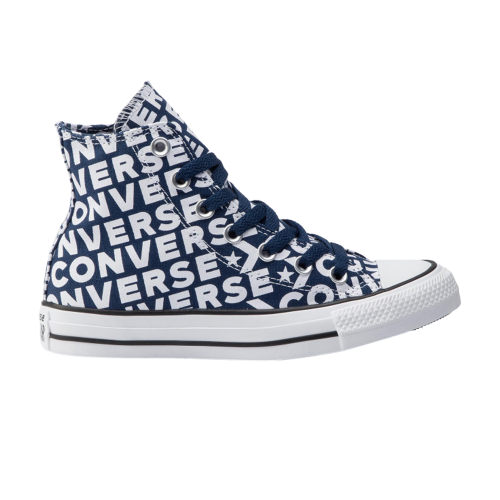 Pre-owned Converse Chuck Taylor All Star High 'navy Wordmark' In Blue