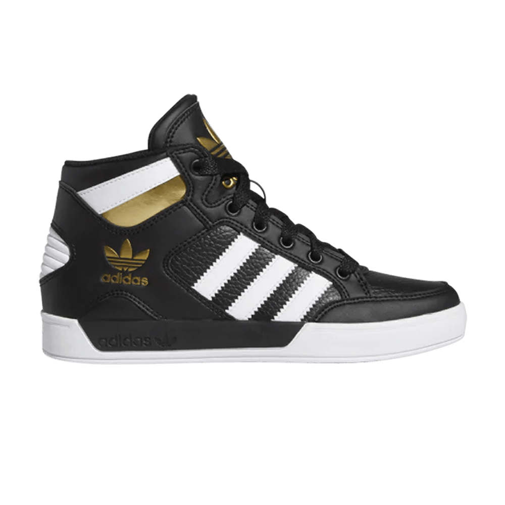 Adidas black and gold high tops store