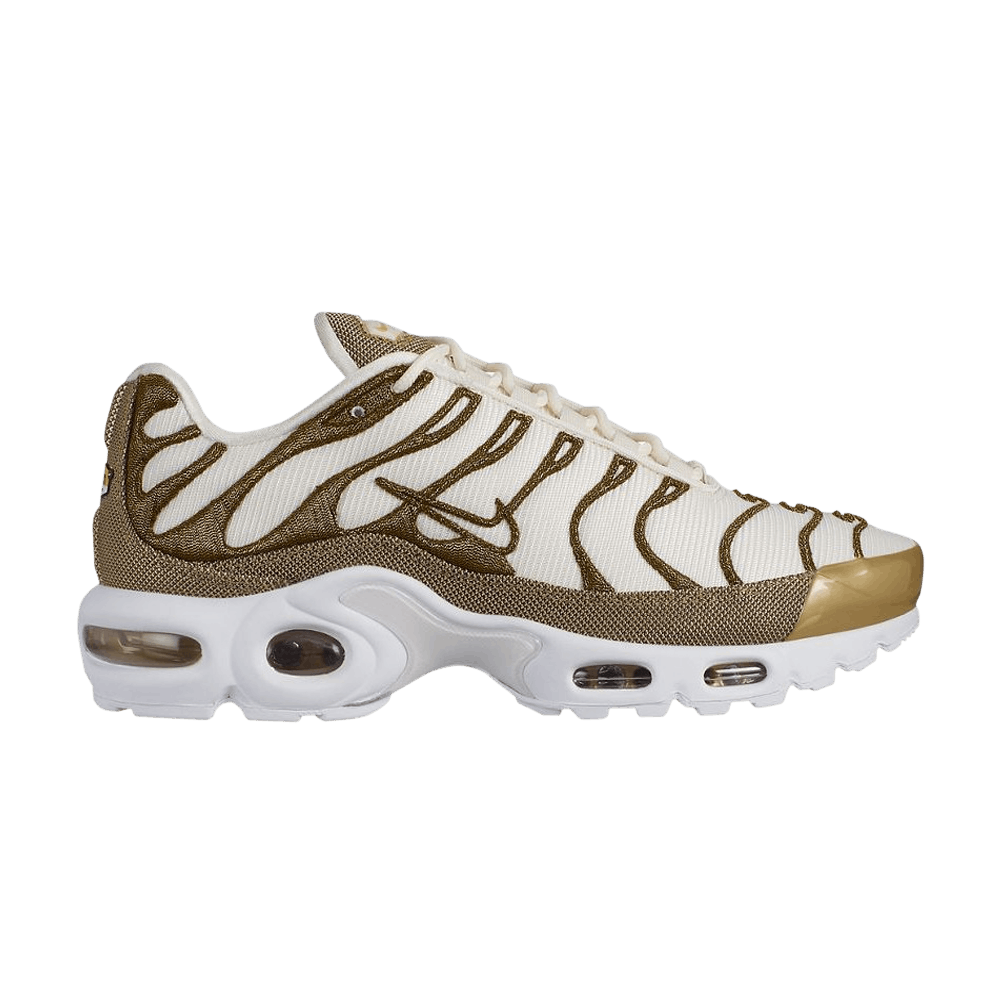 nike air max plus womens white and gold