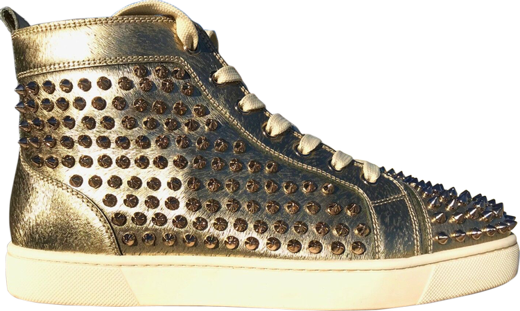 Christian Louboutin Louis Pikpik Gold Spike Sneakers Men's EU Size  43.5