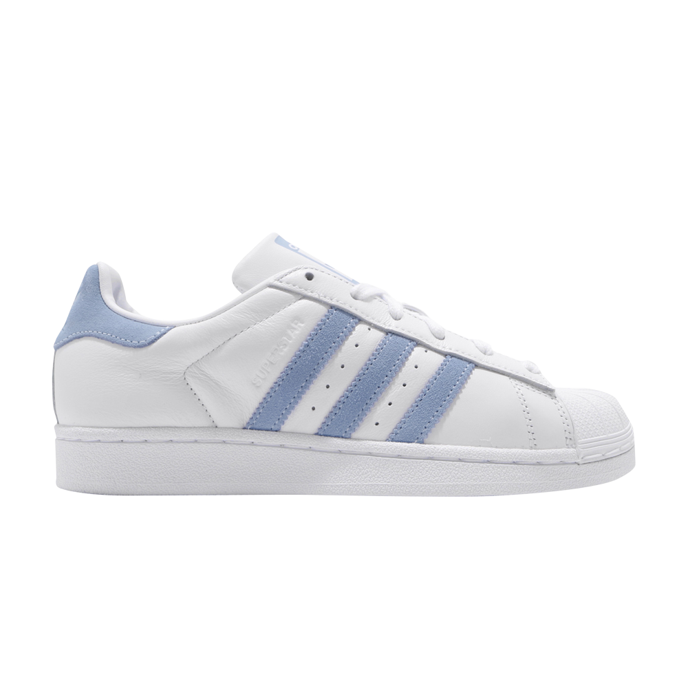 Pre-owned Adidas Originals Superstar 'glow Blue' In White
