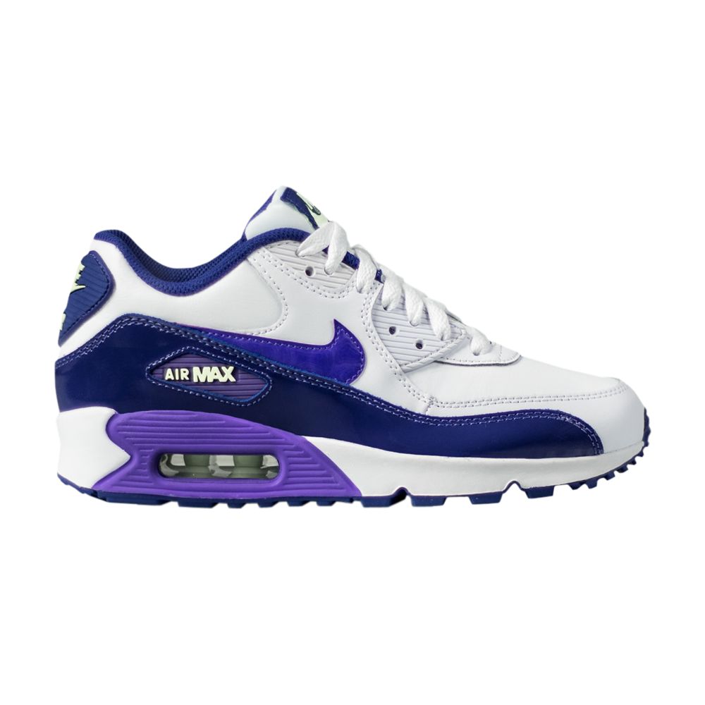 Nike Air Max 90 Leather GS 'White Hyper Grape' | Kid's Size 4.5 - 724852-105