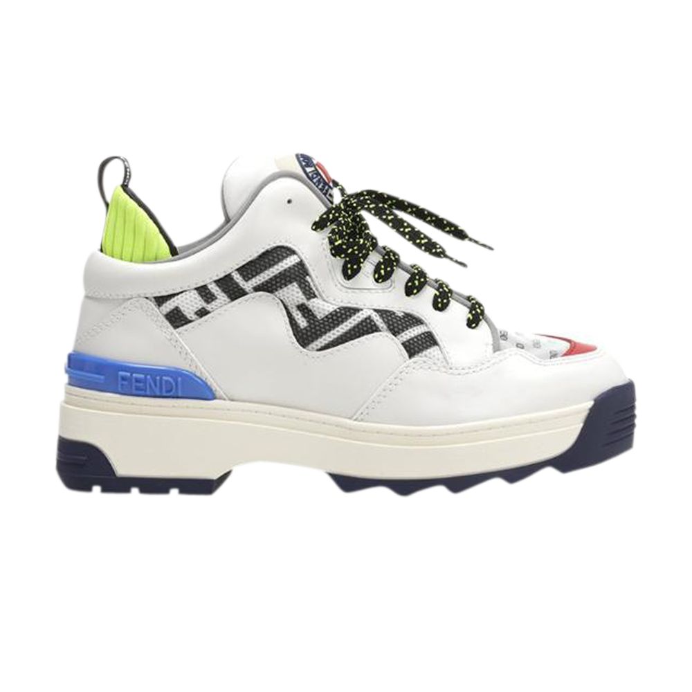 Pre-owned Fendi Wmns T-rex Leather High Sole 'white Blue Green'