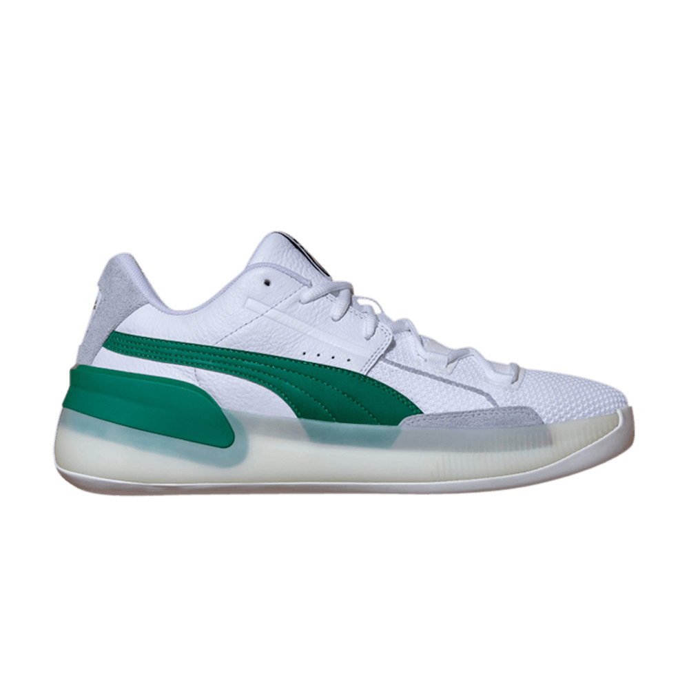puma clyde white green