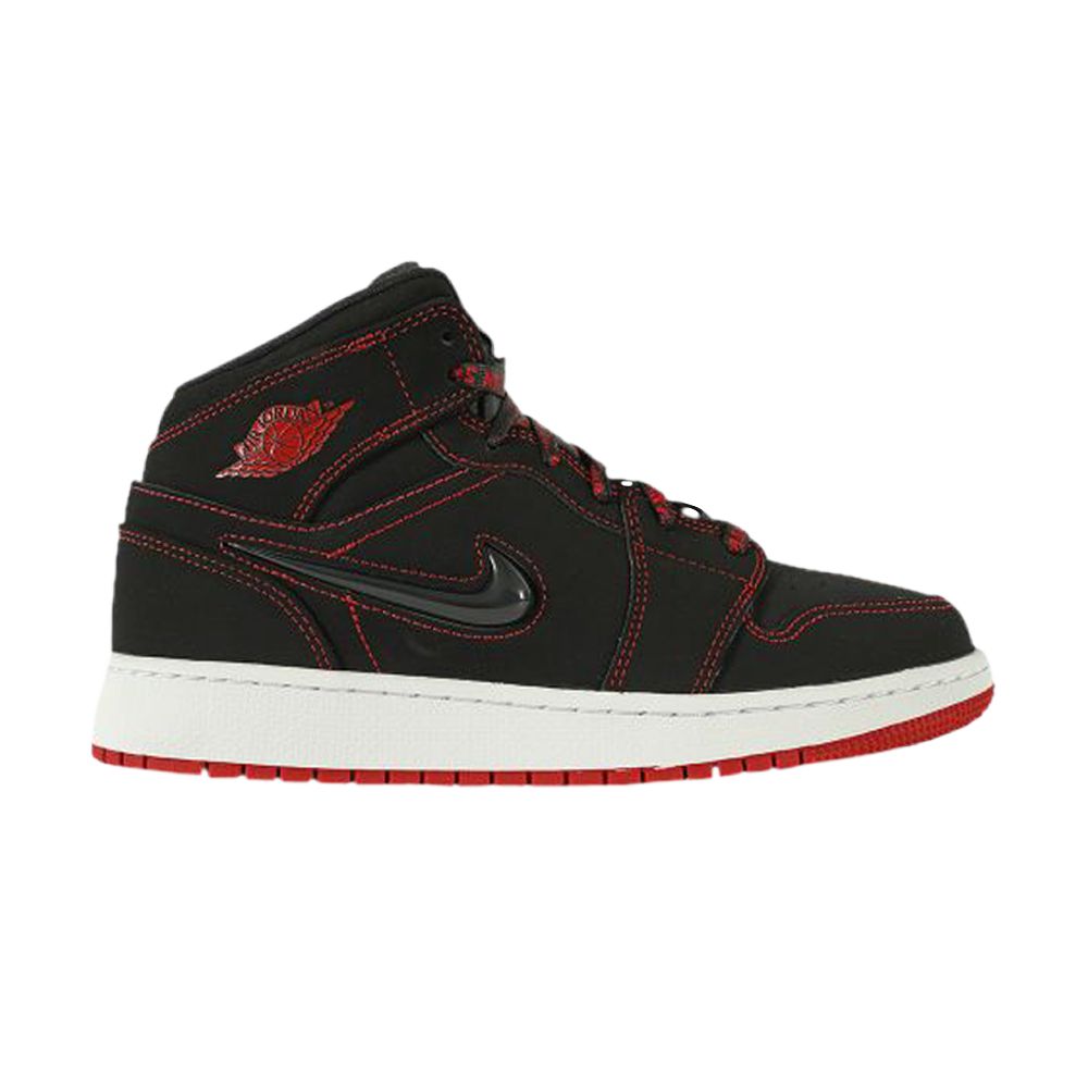 Pre-owned Air Jordan 1 Mid Se Gs 'fearless' | Black | Kid's Size 6.5