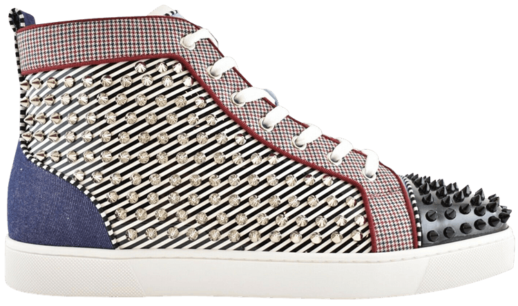 Buy Christian Louboutin Louis Flat Calf Spikes High 'Stripes Buy Christian Louboutin Louis Flat Calf Spikes High 'Stripes