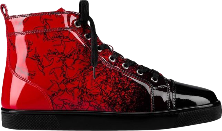 Christian Louboutin Men's Louis Orlato Red Perforated High Top  Sneakers (us_Footwear_Size_System, Adult, Men, Numeric, Medium, Numeric_6)