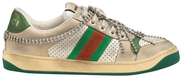 Gucci Wmns Screener 'Off White Green Crystals'