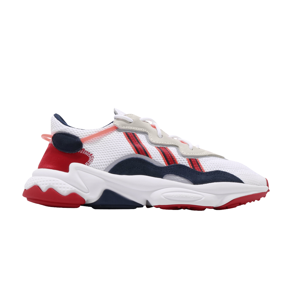 Pre-owned Adidas Originals Ozweego 'scarlet' In White
