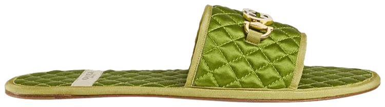 Gucci Quilted Slide Green Satin