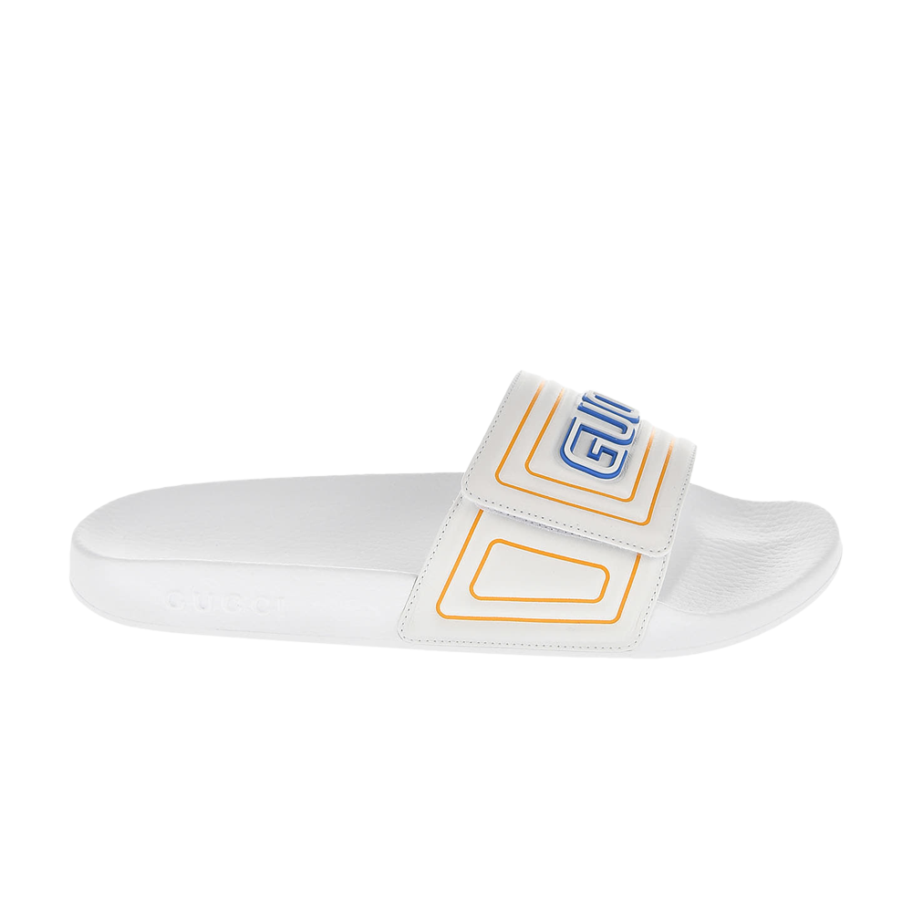 Pre-owned Gucci Slide ' Logo - White'
