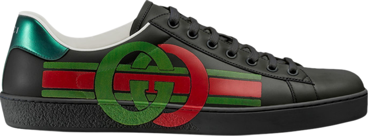 Gucci, Shoes, Gucci Ace Sneakers Black Green Croc Trim Eu365