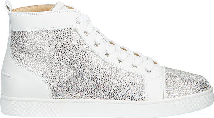 Christian Louboutin Louis Strass Embellished Silver High Top Sneaker 43/ US  10