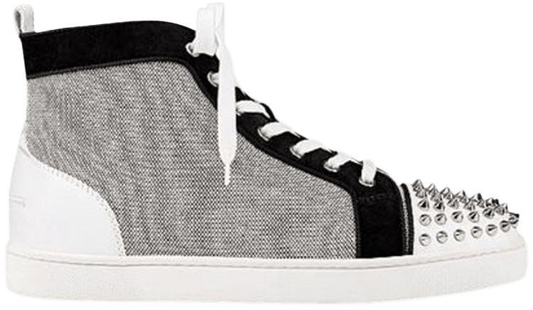 Buy Christian Louboutin Louis Flat Calf Spikes White Grey 3190164CM47 GOAT CA
