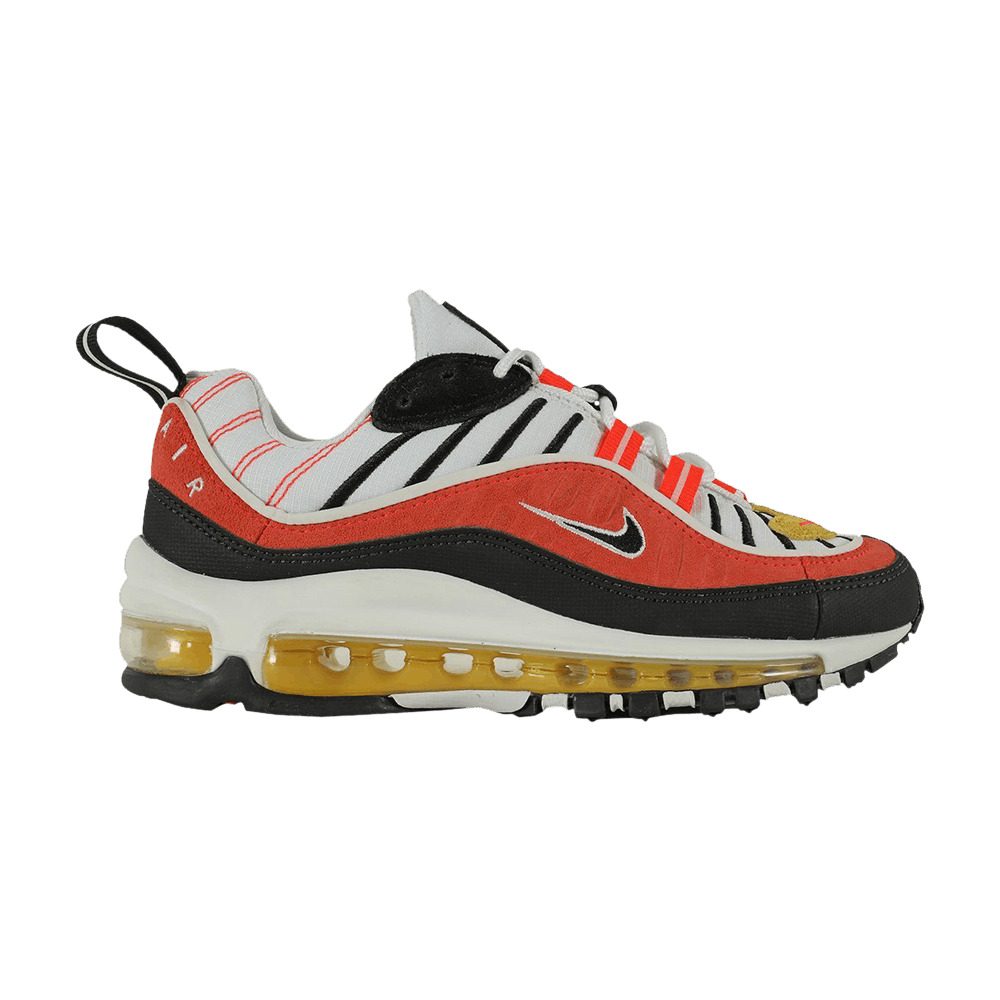 nike air max 98 black white yellow crimson