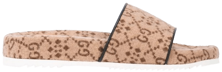 Gucci GG Wool Slide Camel Ebony