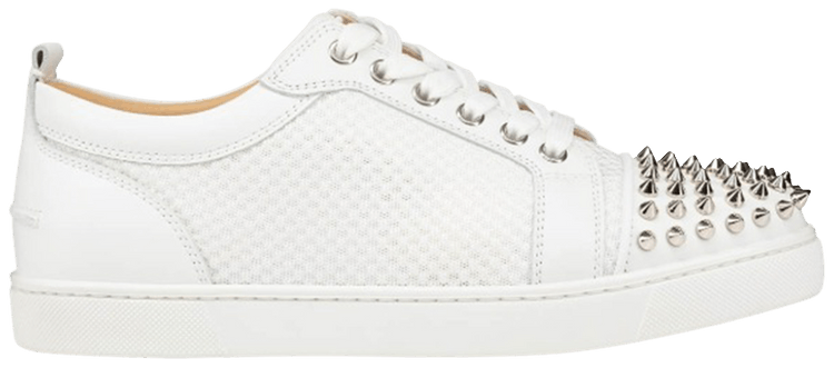 Christian Louboutin Wmns Louis Flat Calf Spikes White