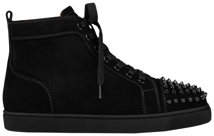 Christian Louboutin Wmns Louis Flat Calf Spikes Black