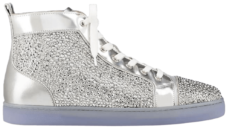 Christian Louboutin Louis Flat High Silver Crystals
