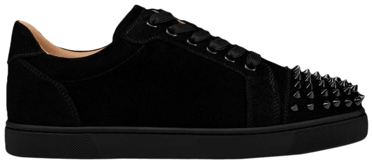 Christian Louboutin Vieira Spikes Suede Sneakers - Black