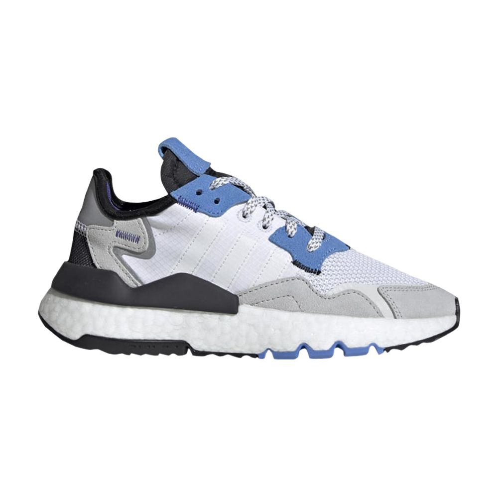 Pre-owned Adidas Originals Adidas Nite Jogger J 'white Real Blue' | Kid's Size 5.5