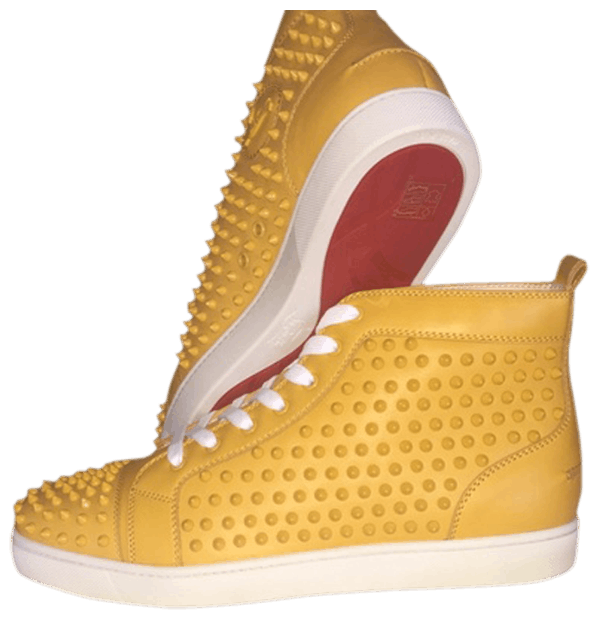 Christian Louboutin Louis Flat Calf Spikes Golden Yellow