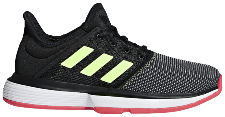 Adidas SoleCourt J Black Hi Res Yellow