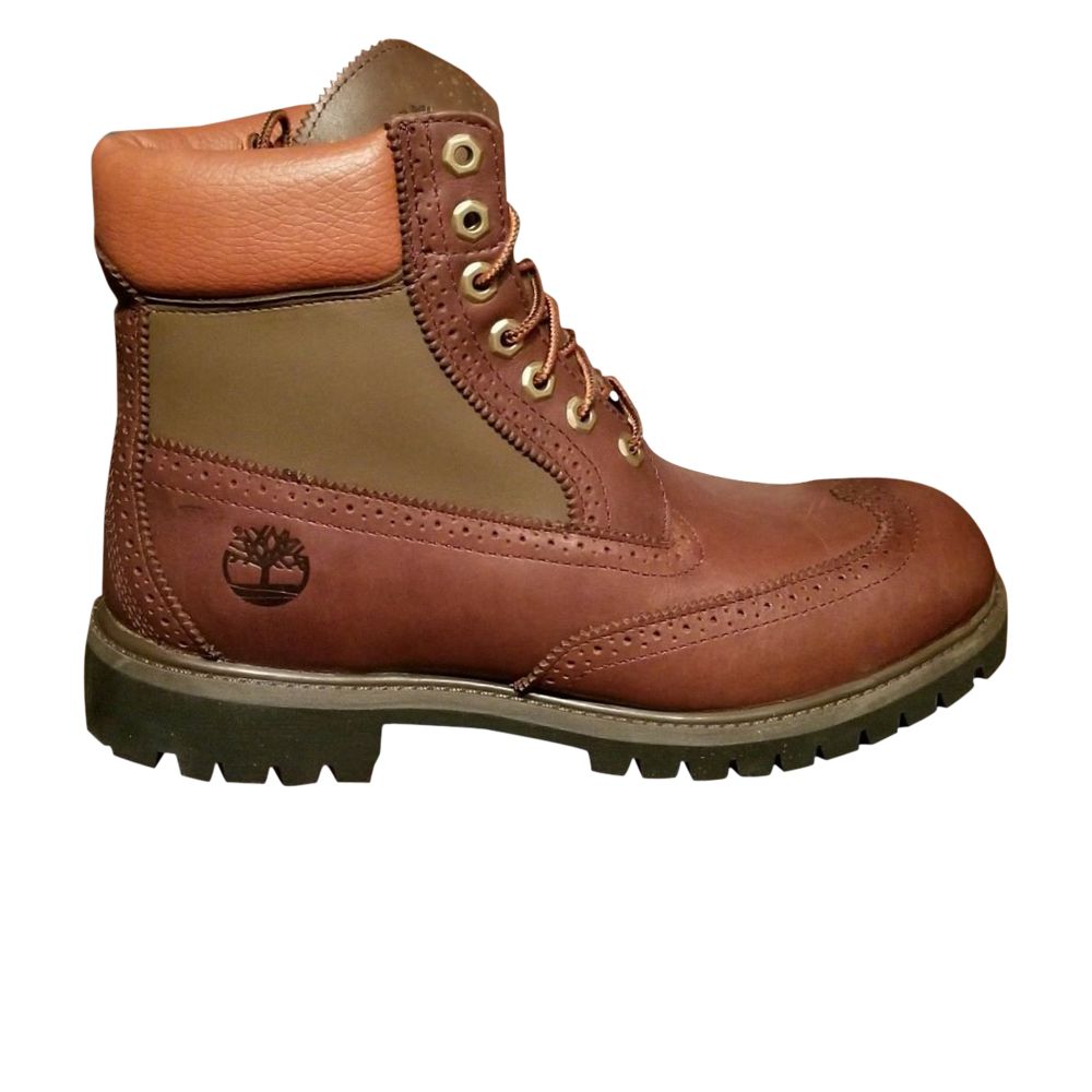Pre-owned Timberland 6 Inch Premium Brogue 'legend's Club' | Brown | Men's Size 8