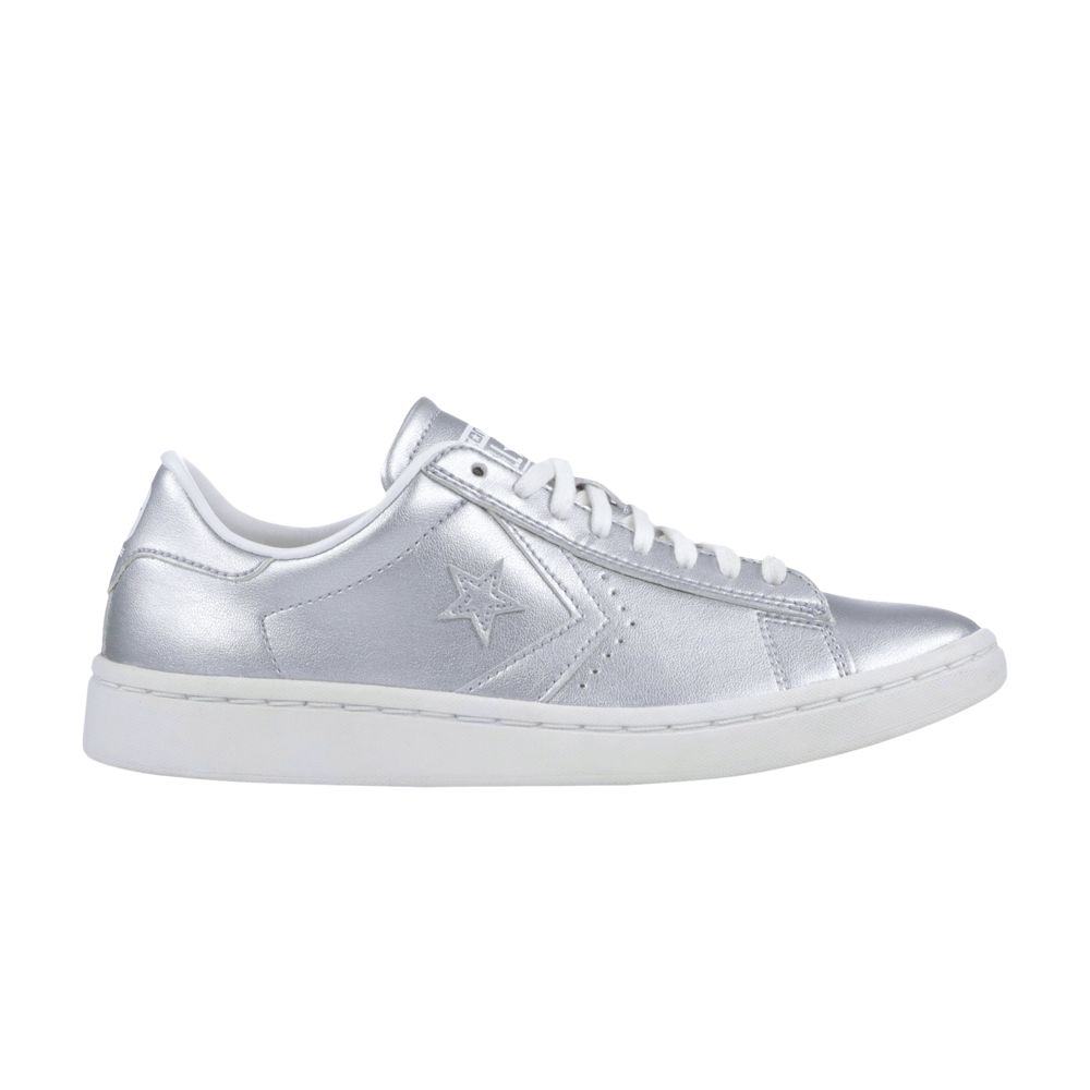 Pre-owned Converse Wmns Pro Leather Low 'silver' | Kid's Size 5