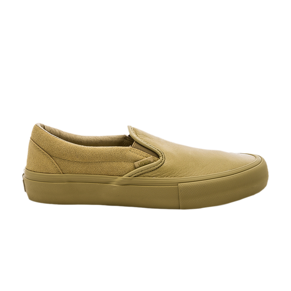 Pre-owned Vans Engineered Garments X Classic Slip-on Leather 'khaki' In Brown