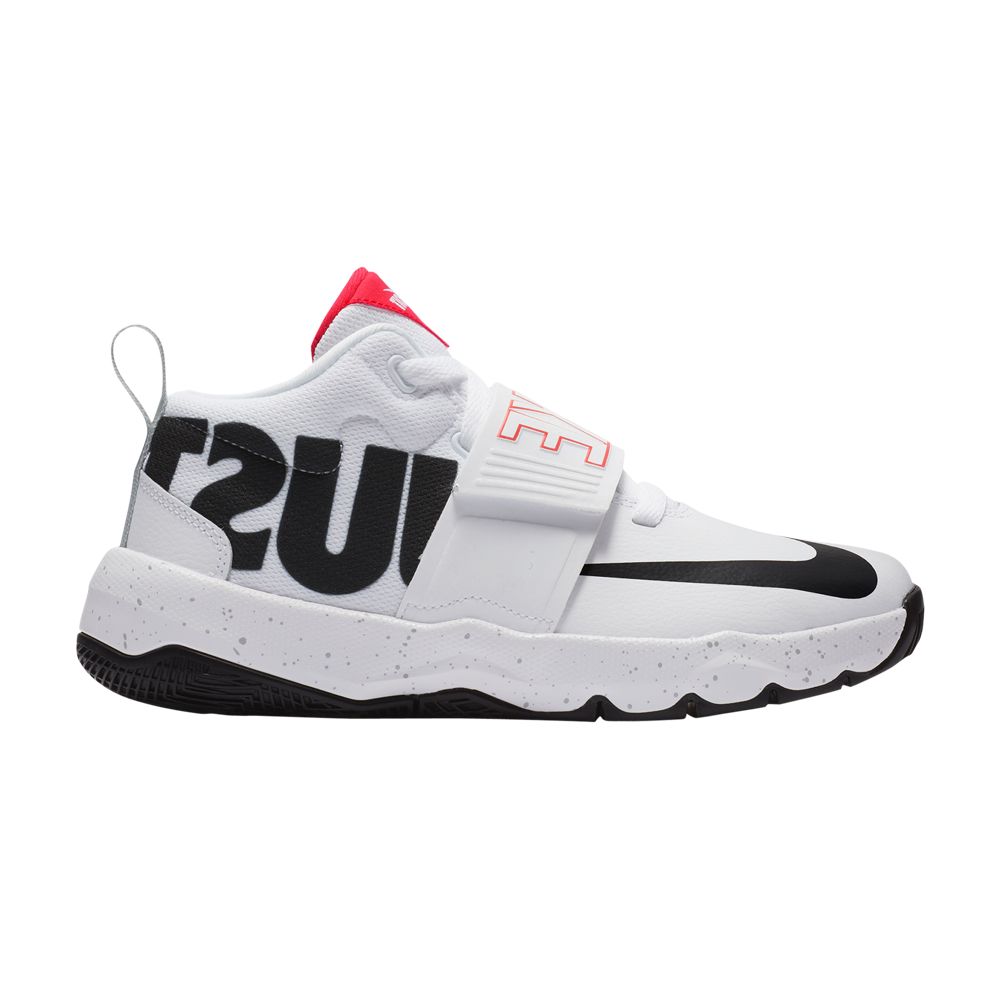 Pre-owned Nike Team Hustle D8 Gs 'just Do It' | White | Kid's Size 5.5