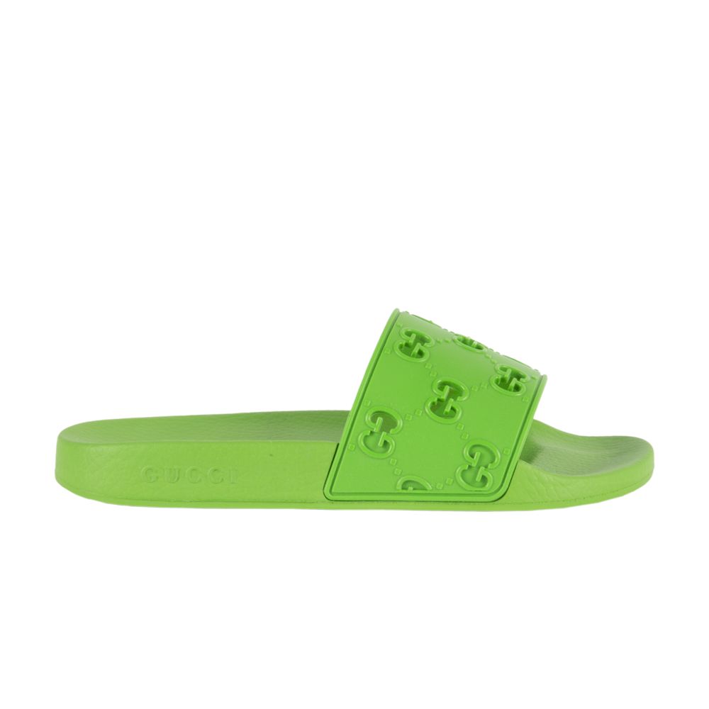 Gucci GG Rubber Slide 'Green' | Men's Size 8 - 575957-JDR00-3828