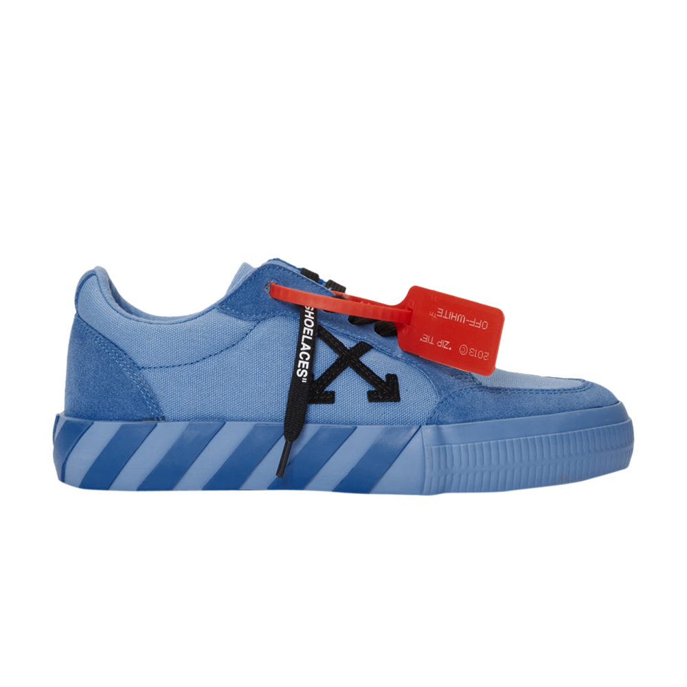 off white low vulcanized sneakers blue