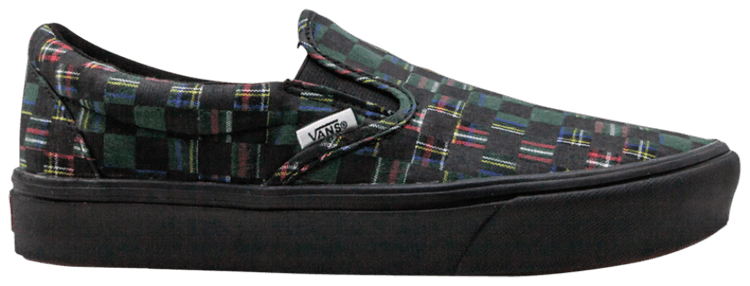 Vans Comfycush Slip On Plaid Checkerboard   Green