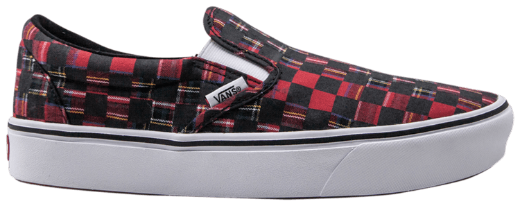 Vans Comfycush Slip On Plaid Checkerboard   Red