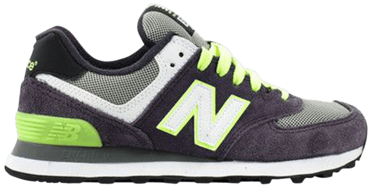 New Balance Wmns 574 Classic Purple Fluorescent Green