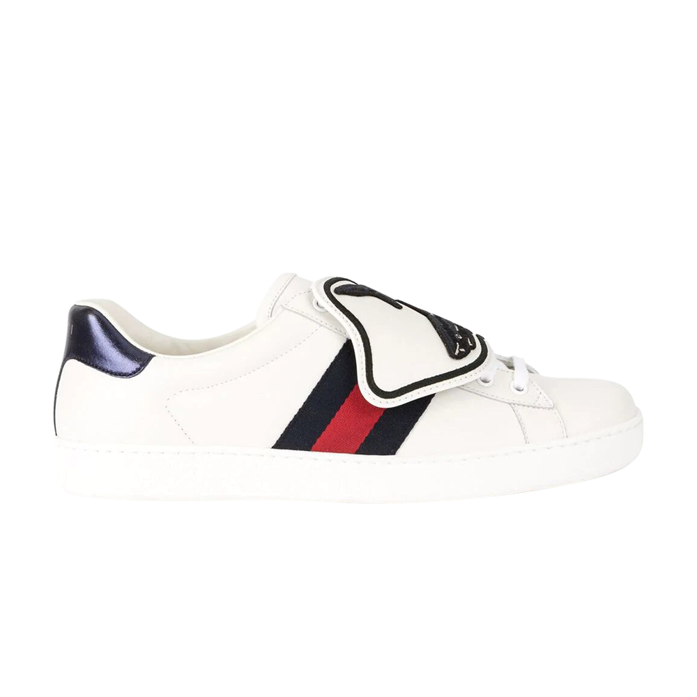 Pre-owned Gucci Ace Sneaker 'shark Removeable Patches' In White