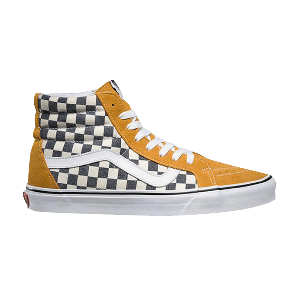 Yellow checkerboard high top vans Clearance
