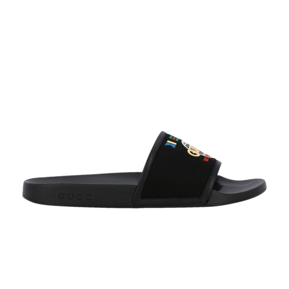 Pre-owned Gucci Slide 'worldwide Flag - Black'