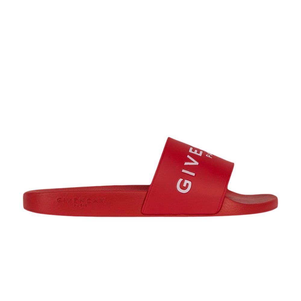Pre-owned Givenchy Logo Pool Slide 'red' | Men's Size 41
